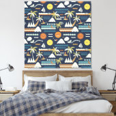 Tropical Beach Fun Muster Leinwanddruck (Insitu (Schlafzimmer))
