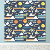 Tropical Beach Fun Muster Leinwanddruck (Insitu (Holzboden))
