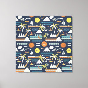 Tropical Beach Fun Muster Leinwanddruck