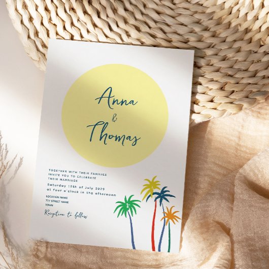 Tropical Beach Fun Wedding Einladung