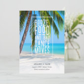Tropical Beach Funny Wedge Save The Date (Stehend Vorderseite)
