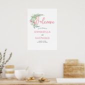 Tropical Beach Garden Wedding Willkommenszeichen Poster (Küche)