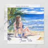 *~ Tropical Beach Generic AR29 JEDES EVENT-Party Einladung (Vorne/Hinten)