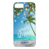 Tropical Beach gesegnet Palmen String Lights Case-Mate iPhone Hülle (Rückseite)