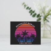 Tropical Beach Girls Trip Pink Black Custom Postkarte (Stehend Vorderseite)