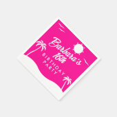 Tropical Beach Girly Hot Pink Sweet 16 Serviette (Ecke)