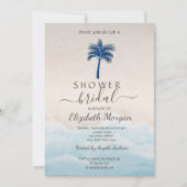 Tropical Beach Glitzer Palm Brautparty Einladung (Vorderseite)