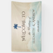 Tropical Beach Glitzer Palm Wedge Banner (Vertikal)