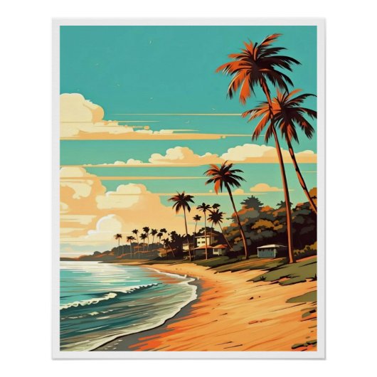 Tropical Beach Glossy Poster (Vorderseite)