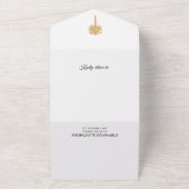 Tropical Beach Gold Palm Tree Hochzeit in Urlaubso All In One Einladung (Außenbereich)