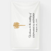 Tropical Beach Gold Palm Tree Hochzeit in Urlaubso Banner (Vertikal)