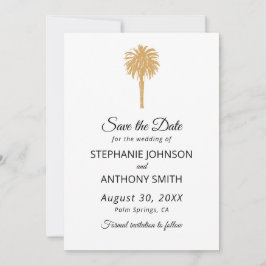 Tropical Beach Gold Palm Tree Hochzeit in Urlaubso Save The Date