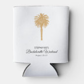 Tropical Beach Gold Palm Zielort Bachelorette Dosenkühler (Vorderseite)