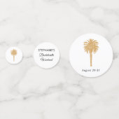 Tropical Beach Gold Palm Zielort Bachelorette Konfetti (Vorderseiten)
