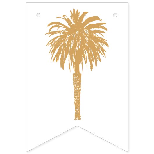 Tropical Beach Gold Palm Zielort Bachelorette Wimpelkette (Zweite Fahne)