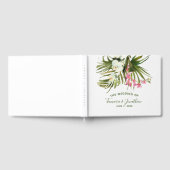 Tropical Beach Greenery Pink Floral Bridal  Gästebuch (Voll)