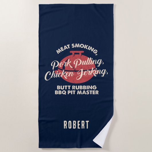 Tropical Beach GRILLEN Pit Master Vater Custom Strandtuch (Vorderseite)