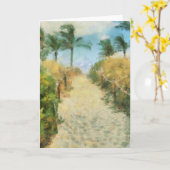 Tropical Beach Grußkarte Karte (Gelbe Blume)