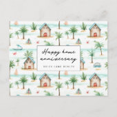 Tropical Beach Happy Zuhause Anniversary Real Anwe Postkarte (Vorderseite)