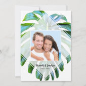 Tropical Beach Hawaii Foto Wedding Leaf Einladung (Rückseite)