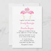 Tropical Beach Hawaiian Pink Flamingo Wedding Einladung (Vorderseite)