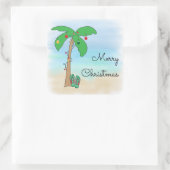 Tropical Beach Hawaiian Weihnachten Quadratischer Aufkleber (Tasche)