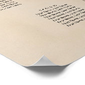 Tropical Beach Heart Wedding 13 Seating Chart Poster (Ecke)