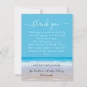 Tropical Beach Hearts in Sand Wedding Vielen Dank Dankeskarte (Rückseite)