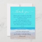 Tropical Beach Hearts in Sand Wedding Vielen Dank Dankeskarte (Rückseite)