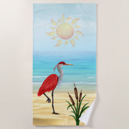 Tropical Beach Heron Beach Handtuch