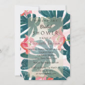 Tropical Beach Hibiskus Brautparty Einladung (Vorderseite)