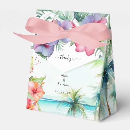 Tropical Beach Hibiskus Fevor Box Geschenkschachtel (Vorderseite)