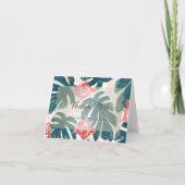 Tropical Beach Hibiskus Palm Blätter Dankeskarte (Vorderseite)