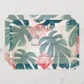 Tropical Beach Hibiskus Palm Blätter UAWG Einladung (Vorne/Hinten)