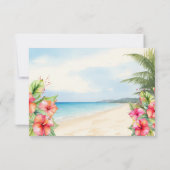 Tropical Beach Hibiskus RSVP Karte (Rückseite)