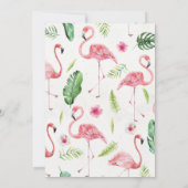 Tropical Beach Hibiskus und Flamingo Save the Date Einladung (Rückseite)