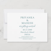 Tropical Beach Hochzeit in Urlaubsort Airplane Her Save The Date (Rückseite)