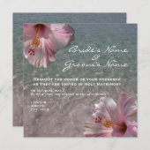 Tropical Beach Hochzeit in Urlaubsort Einladung (Vorne/Hinten)