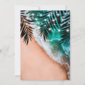 Tropical Beach Hochzeit in Urlaubsort Einladung (Rückseite)