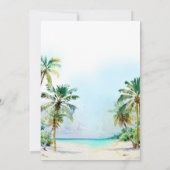 Tropical Beach Hochzeit in Urlaubsort Einladung (Rückseite)