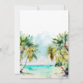 Tropical Beach Hochzeit in Urlaubsort Einladung (Rückseite)
