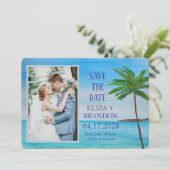 Tropical Beach Hochzeit in Urlaubsort Foto Save The Date (Stehend Vorderseite)