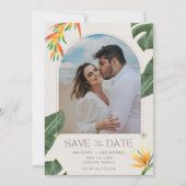 Tropical Beach Hochzeit in Urlaubsort Foto Save The Date (Vorderseite)