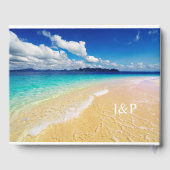 Tropical Beach Hochzeit in Urlaubsort Gästebuch (Rückseite)