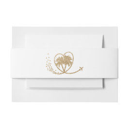 Tropical Beach Hochzeit in Urlaubsort Palm Tree He Einladungsbanderole