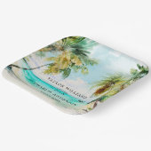 Tropical Beach Hochzeit in Urlaubsort Pappteller (Gewinkelt)