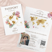 Tropical Beach Hochzeit in Urlaubsort Passport QR Einladung