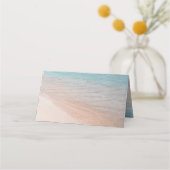 Tropical Beach Hochzeit in Urlaubsort Platzkarte (Rückseite)