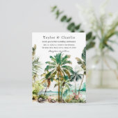 Tropical Beach Hochzeit in Urlaubsort Postkarte (Stehend Vorderseite)