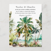 Tropical Beach Hochzeit in Urlaubsort Postkarte (Vorderseite)